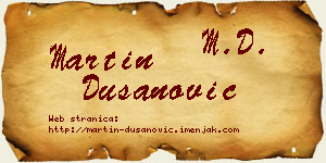 Martin Dušanović vizit kartica